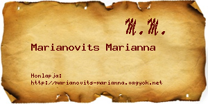 Marianovits Marianna névjegykártya
